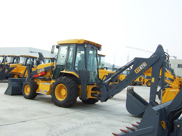 XCMG Official 3 ton multifunctional backhoe loader XT870 Chinese small back hoe loader for sale